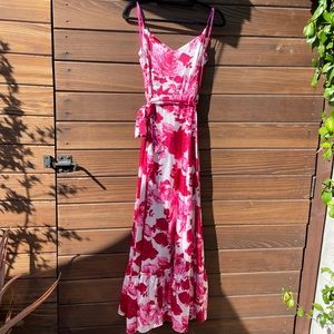 Betsy Johnson Pink Petal Floral Print Maxi Dress